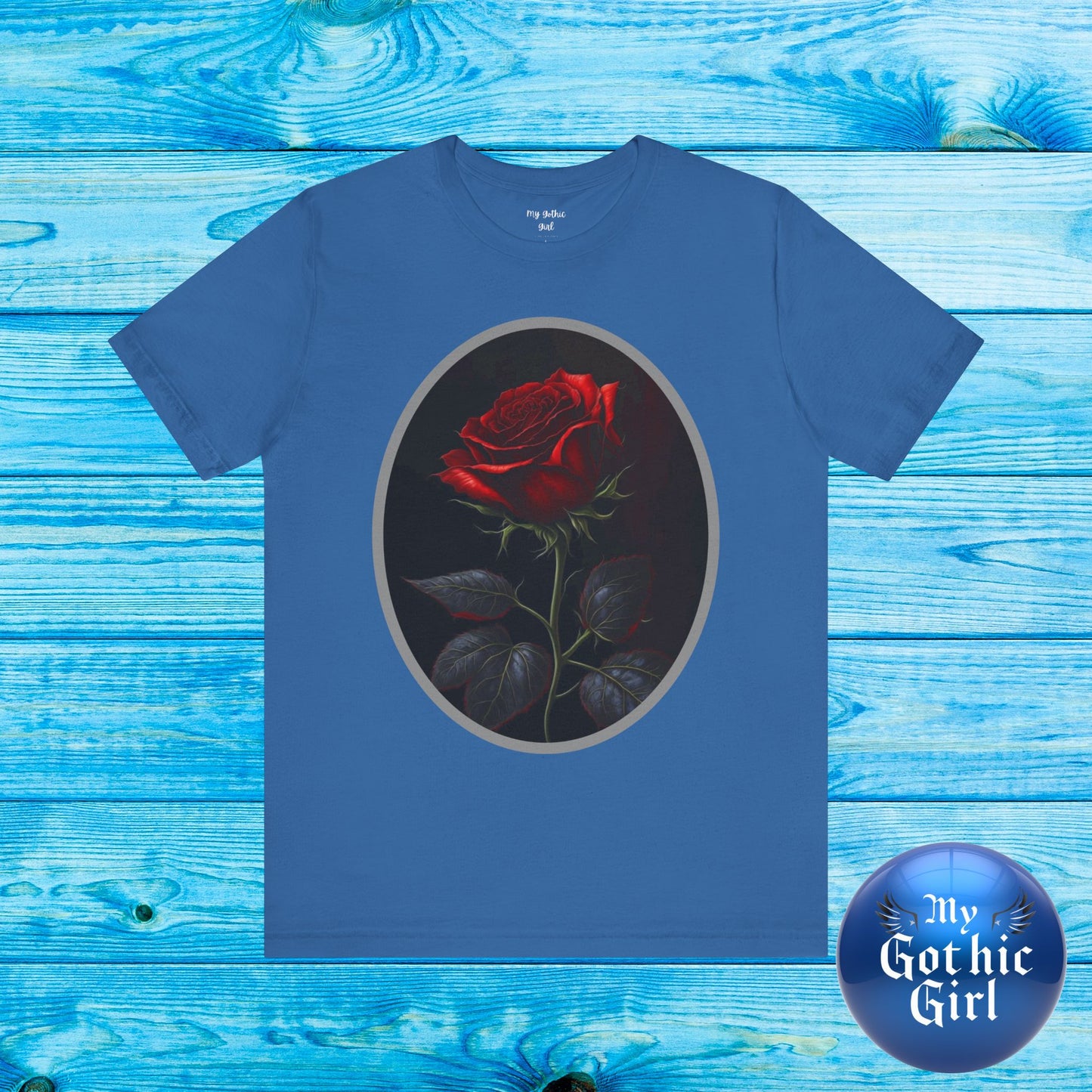 My Gothic Girl T-Shirts for Women & Men "Linda's Red Rose" Dark Aesthetic & Alternative Tees – My Gothic Girl