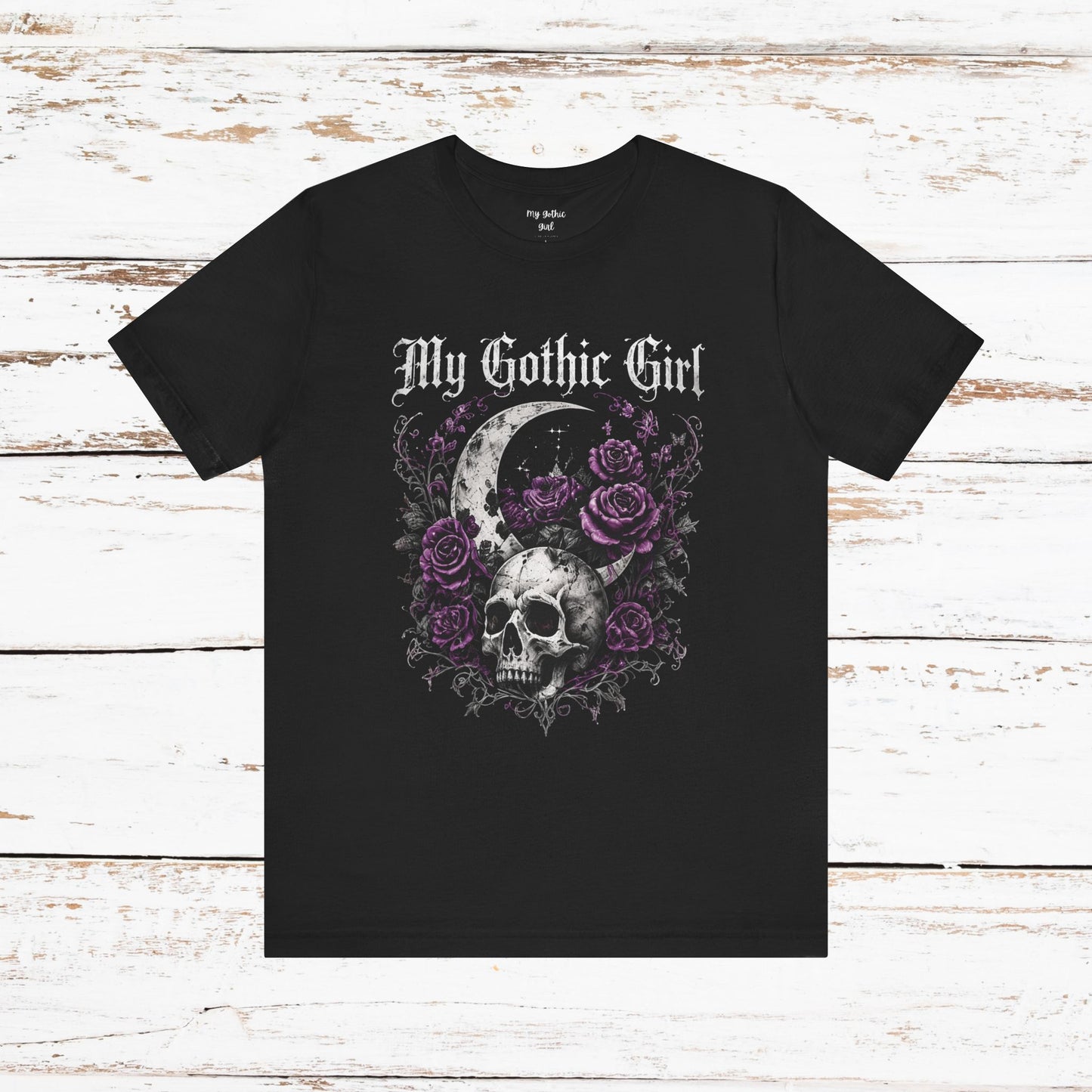 My Gothic Girl Skull Tee — Gothic Moon & Purple Roses T-Shirt
