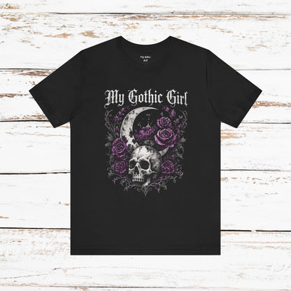 My Gothic Girl Skull Tee — Gothic Moon & Purple Roses T-Shirt