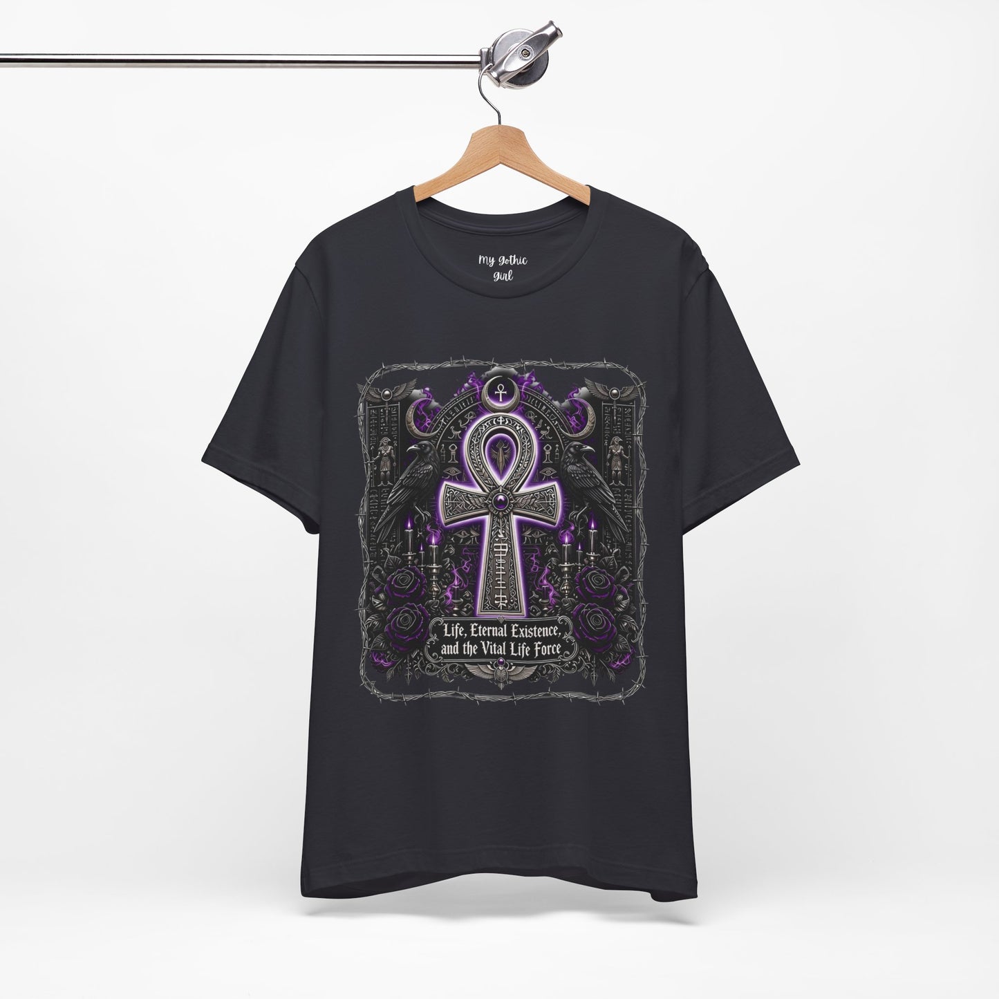 Ankh Gothic Tee — Life, Eternal Continuity & Vital Life Force Graphic T-Shirt