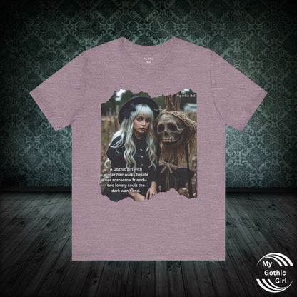 My Gothic Girl T-Shirt "Scarecrow Friend" – Whimsy Goth Streetwear, Dark Poetry Fashion, Alt Aesthetic Apparel