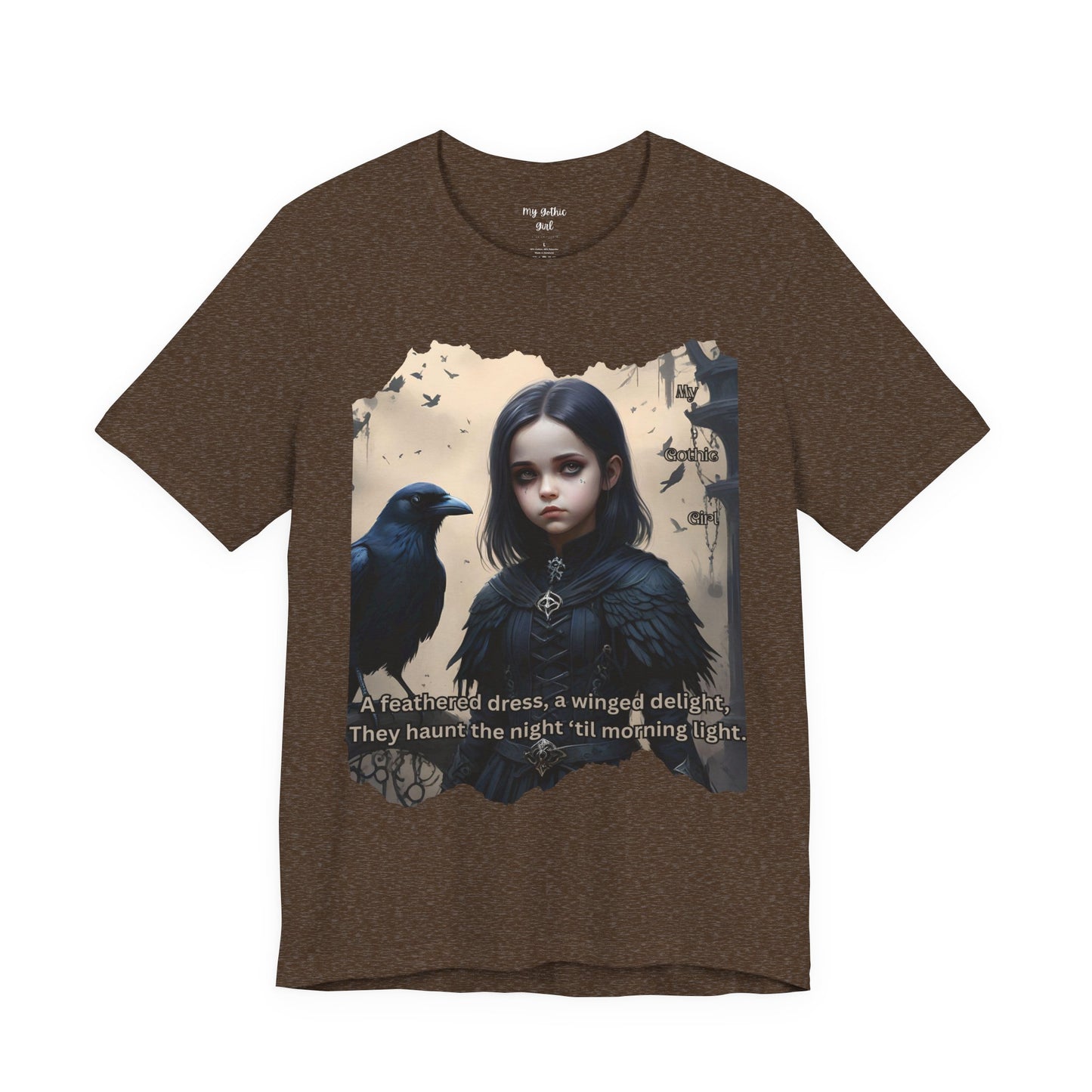 My Gothic Girl T-Shirt "Black Raven"  Whimsy Goth, Goth Fashion, Poetic Gothic Street Wear