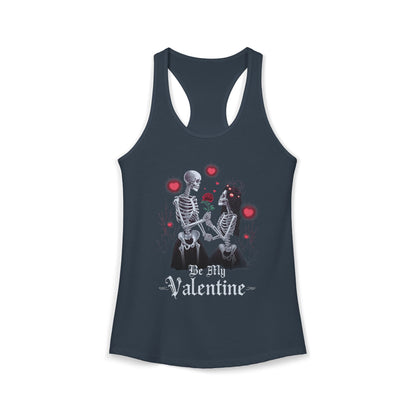 Cute Gothic Skeleton Romance Shirt — Women's Racerback Tank