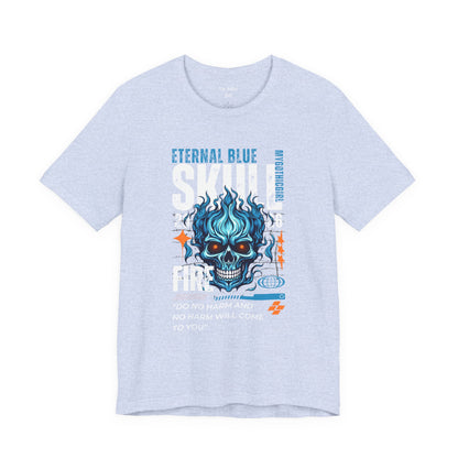 Eternal Blue Skull Flame Gothic Tee