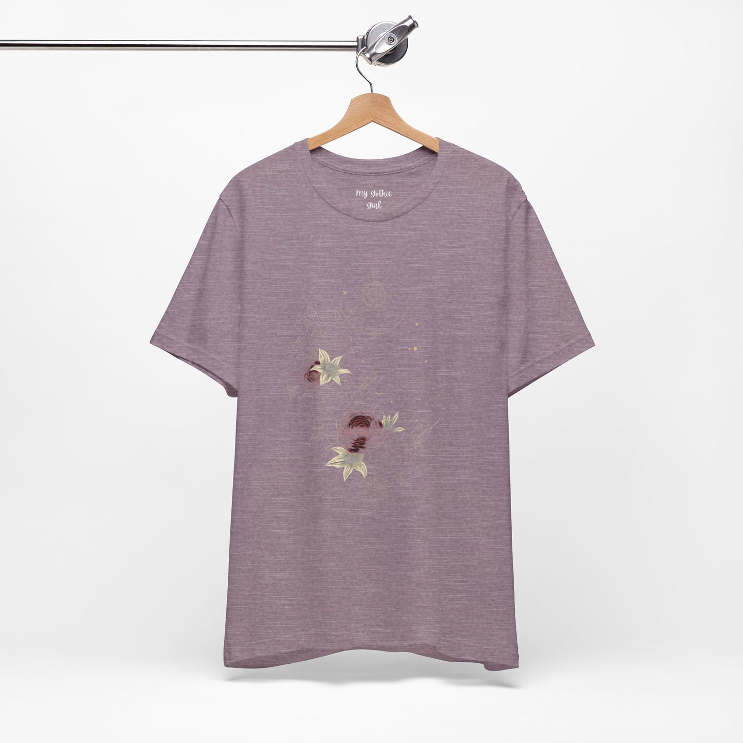 “Dark Floral Moon & Ornamental Geometry” T-Shirt Dark Floral Moon Ornamental Geometry Unisex Jersey Short Sleeve Tee