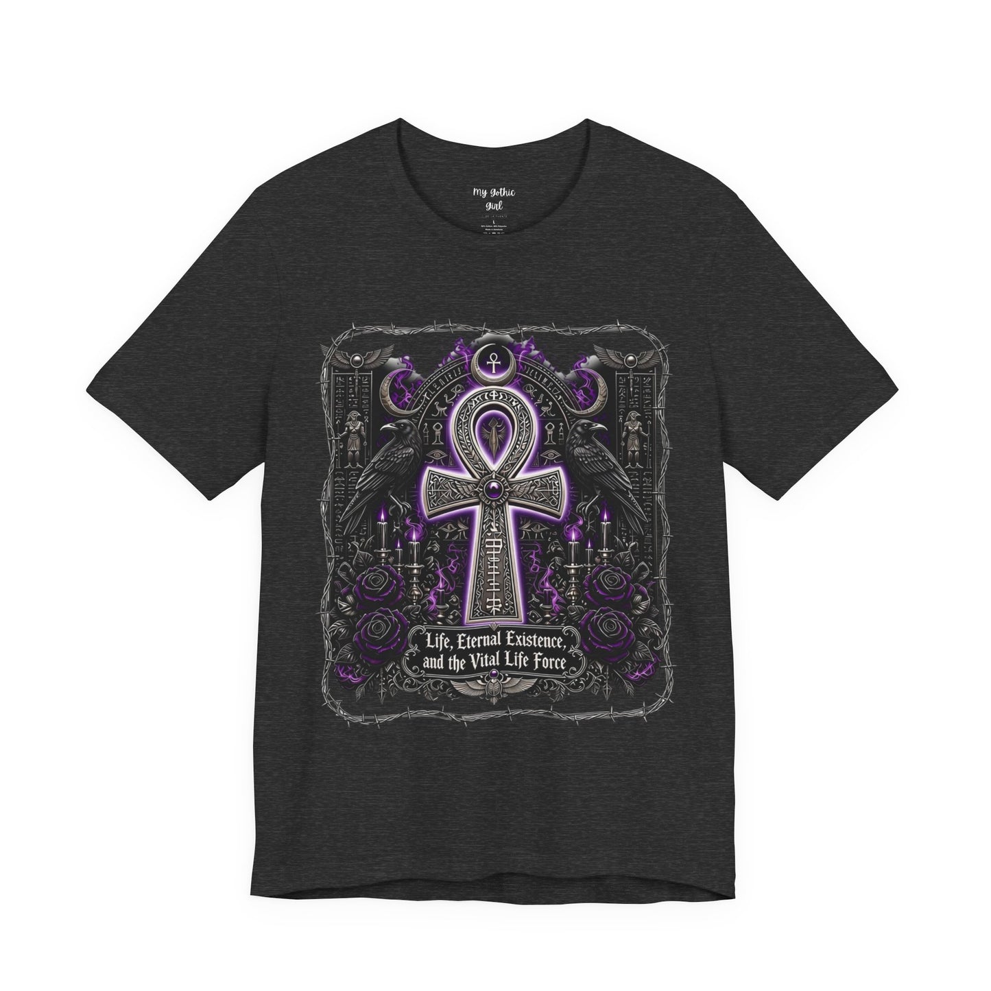 Ankh Gothic Tee — Life, Eternal Continuity & Vital Life Force Graphic T-Shirt