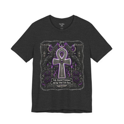 Ankh Gothic Tee — Life, Eternal Continuity & Vital Life Force Graphic T-Shirt