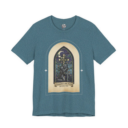 "Vengeance and Faith"  Gothic Graphic T-Shirt – Alt Aesthetic Poetic Goth Streetwear