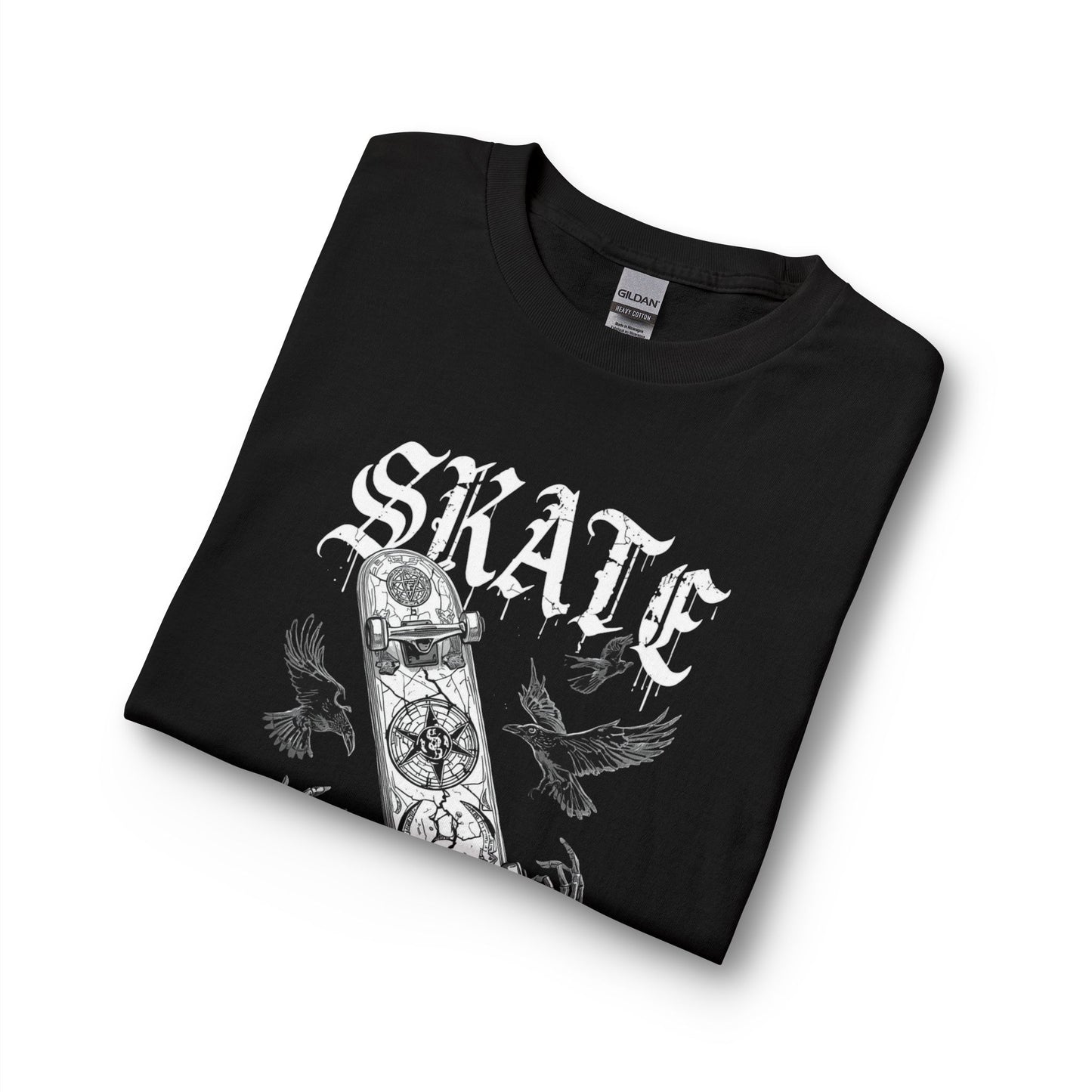 Gothic Skull Skateboard Long Sleeve Shirt — "Skate or Die" Occult Street Rebellion