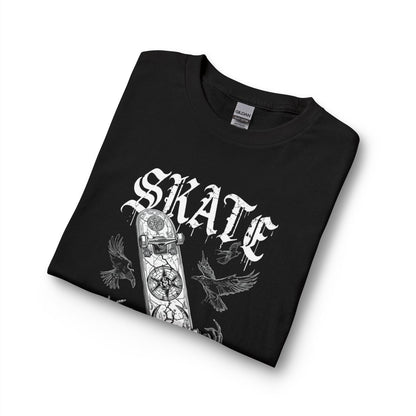 Gothic Skull Skateboard Long Sleeve Shirt — "Skate or Die" Occult Street Rebellion