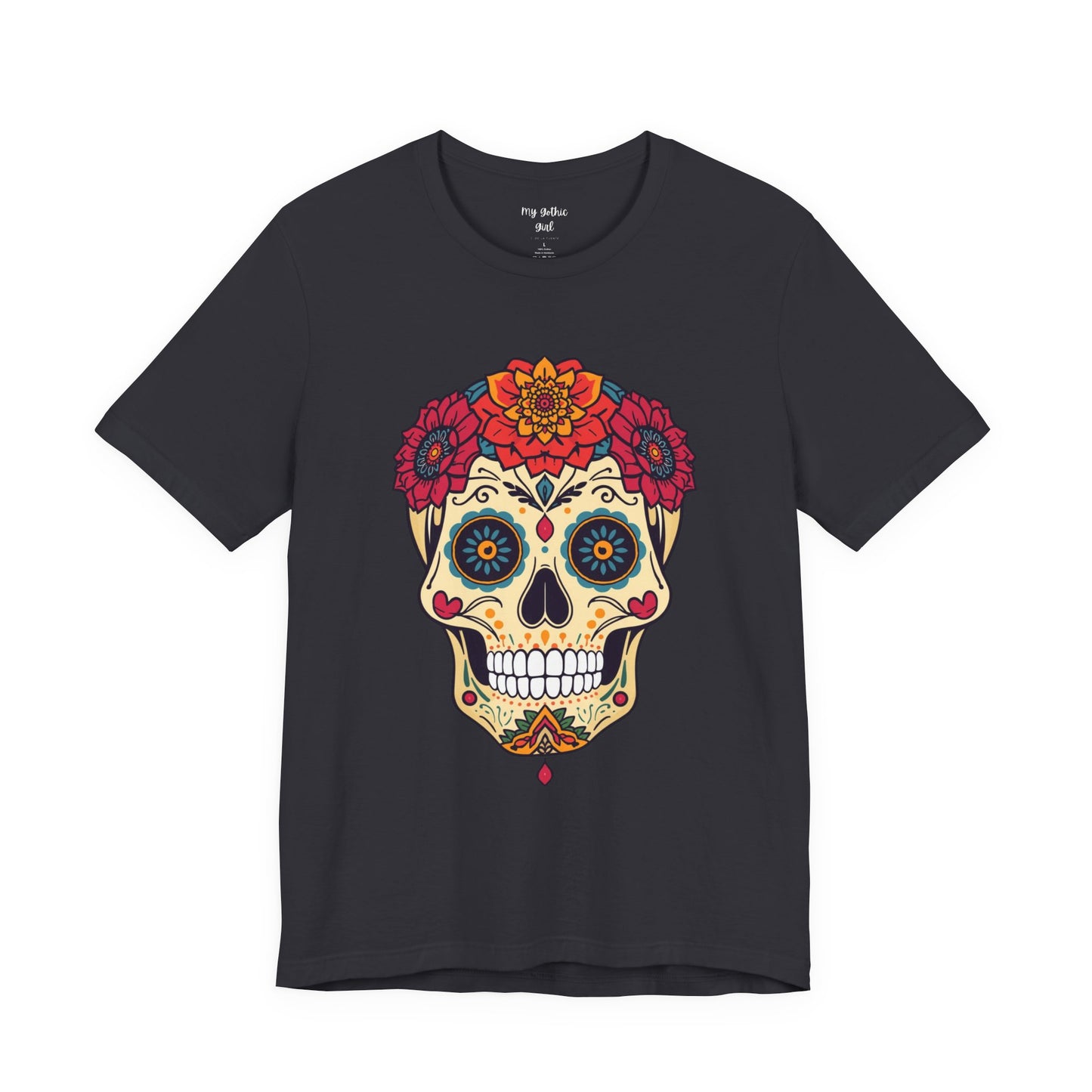 Day of the Dead Sugar Skull T‑Shirt — Floral Calavera Graphic Tee