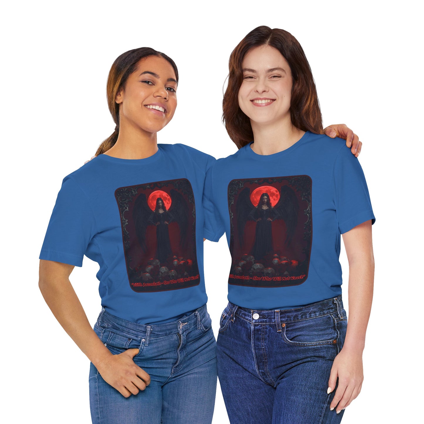 “Lilith Ascendant — She Who Will Not Kneel.” Graphic T-Shirt – Alt Aesthetic Poetic Goth Street-wear