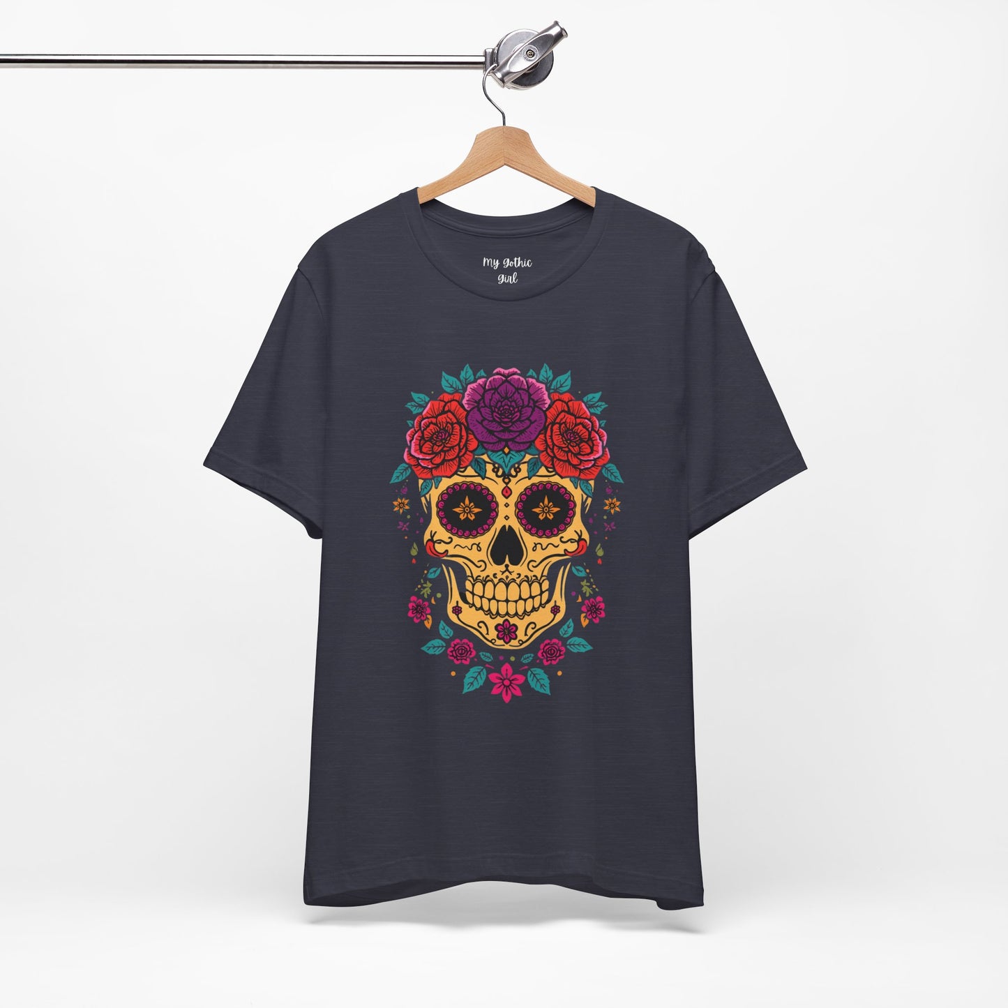 Day of the Dead Sugar Skull Tee — Floral Calavera Graphic T-Shirt