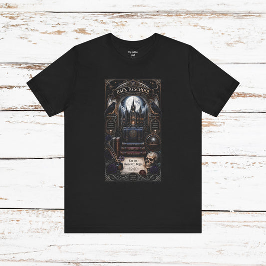 Back to School Gothic T-Shirt — Haunted Academy Illustration