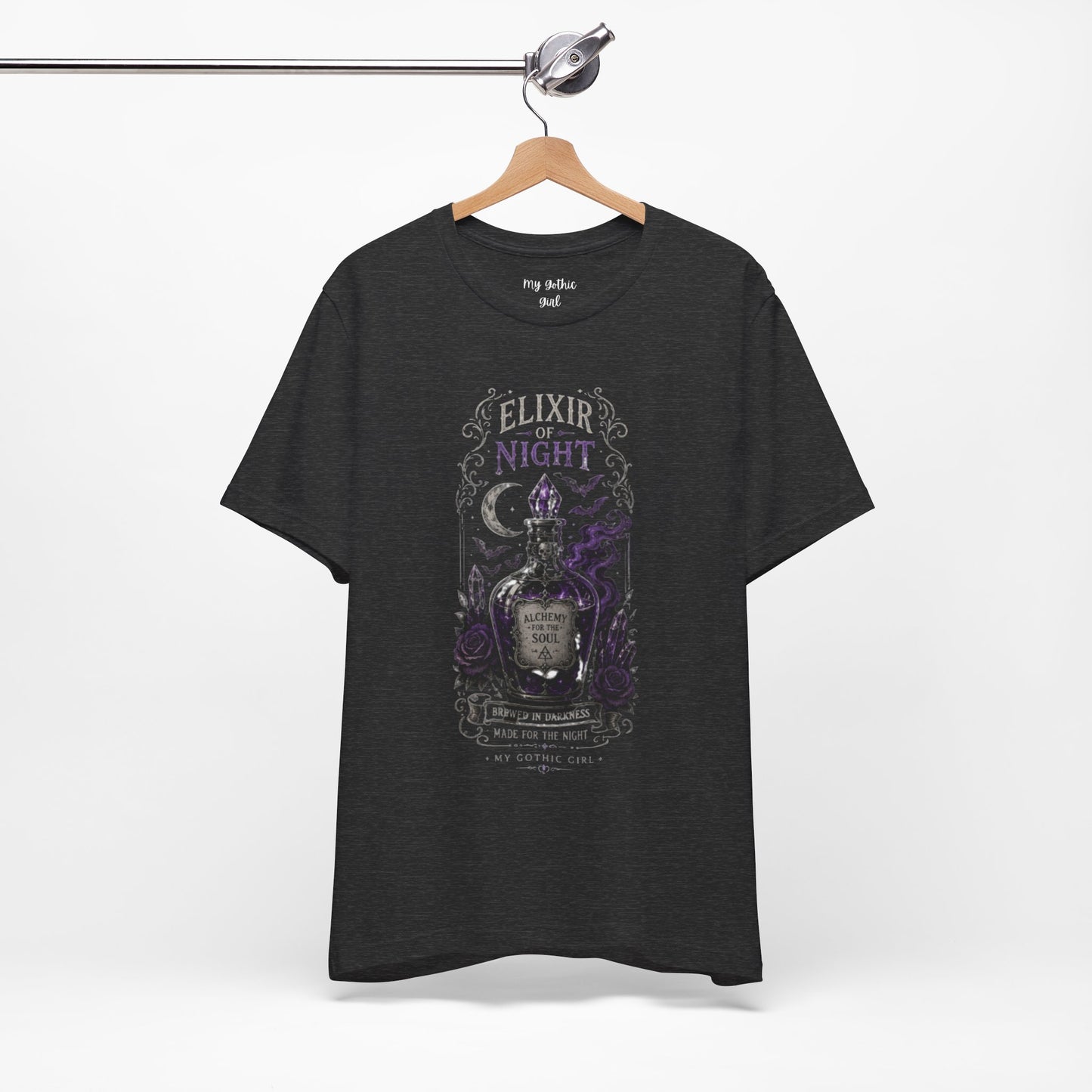 "Elixir of Night - Alchemy for the Soul" Gothic Design Short Sleeve T Shirt