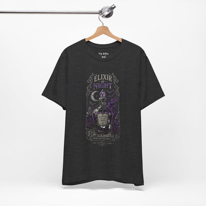 "Elixir of Night - Alchemy for the Soul" Gothic Design Short Sleeve T Shirt
