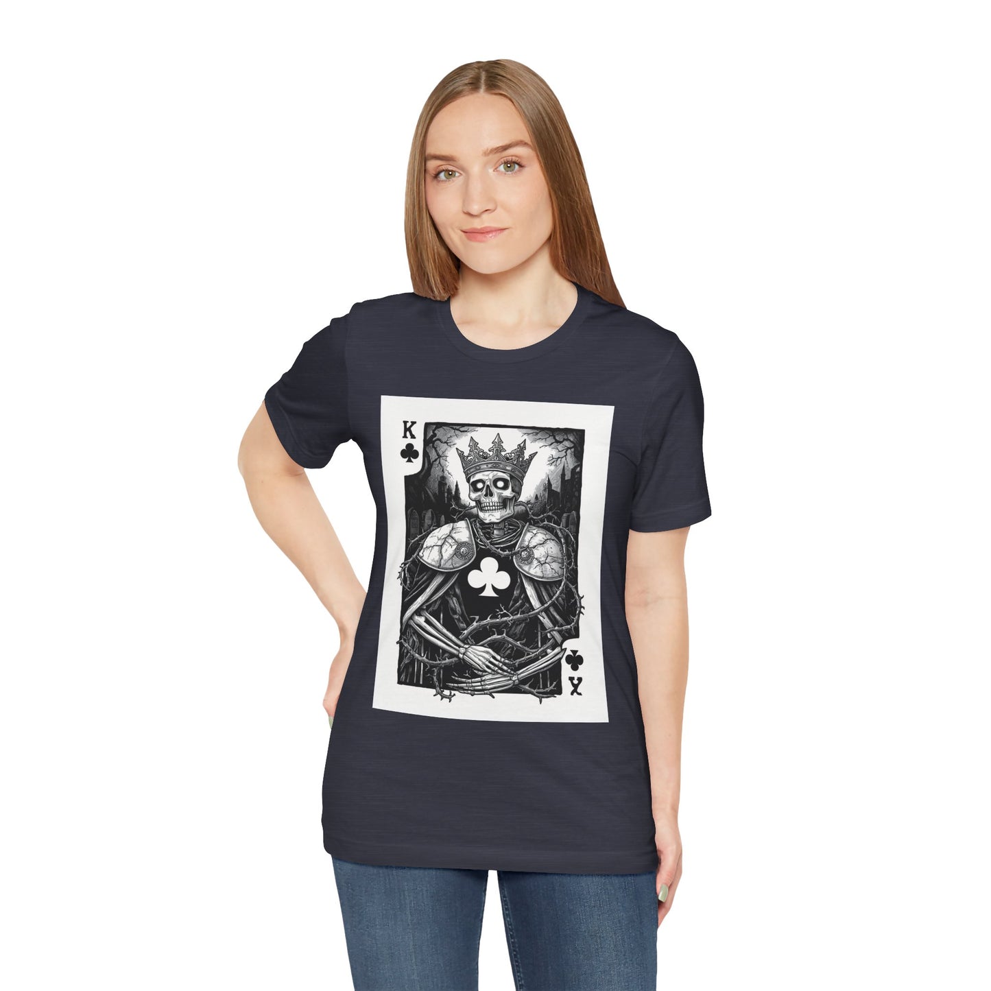 King of Clubs Skeleton Playing Card T‑Shirt