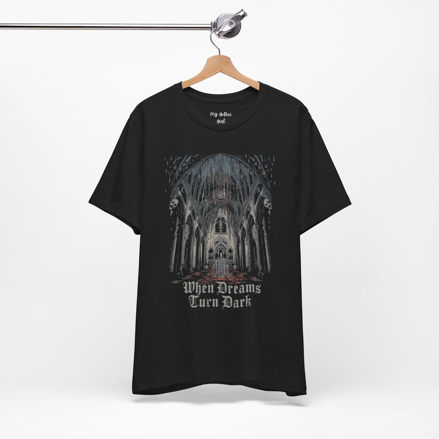 "When Dreams Turn Dark" Gothic Art Cathedral T Shirt