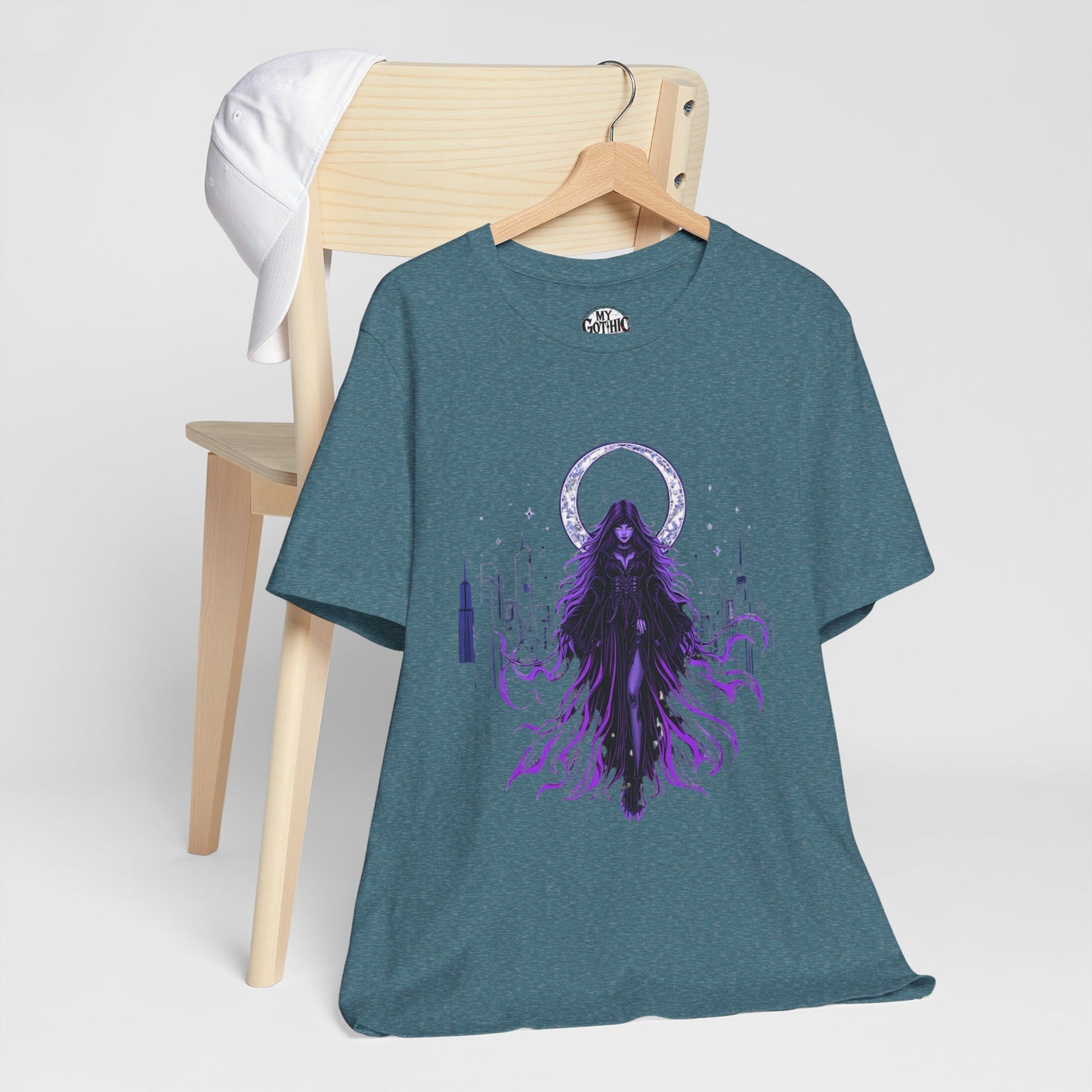 “Celestial Enchantress”  Gothic Graphic T-Shirt – Alt Aesthetic Poetic Goth Street-wear