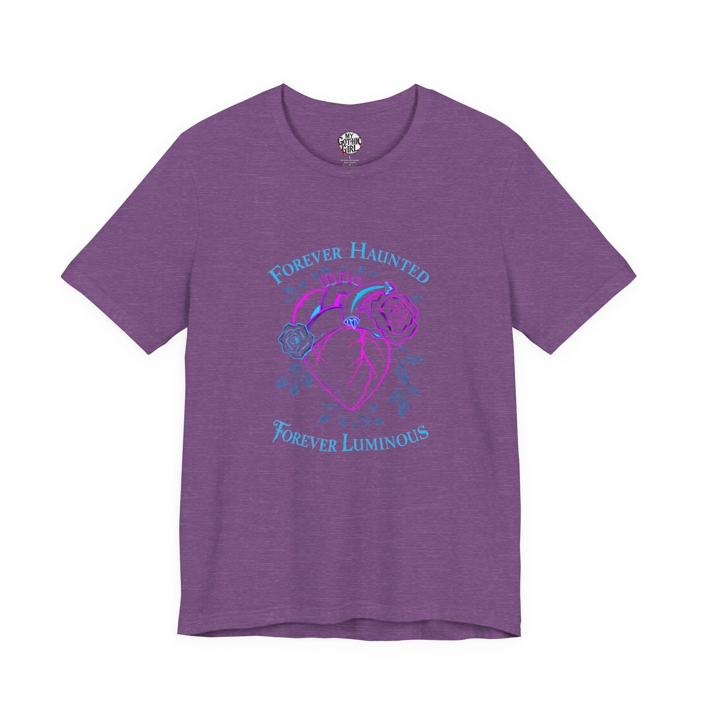 "FOREVER HAUNTED, FOREVER LUMINOUS"  Gothic Graphic T-Shirt – Alt Aesthetic Poetic Goth Streetwear