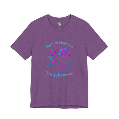 "FOREVER HAUNTED, FOREVER LUMINOUS"  Gothic Graphic T-Shirt – Alt Aesthetic Poetic Goth Streetwear