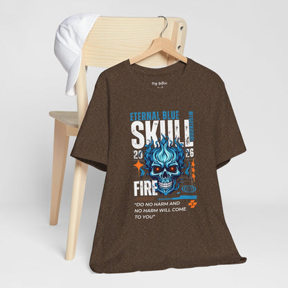 Eternal Blue Skull Flame Gothic Tee