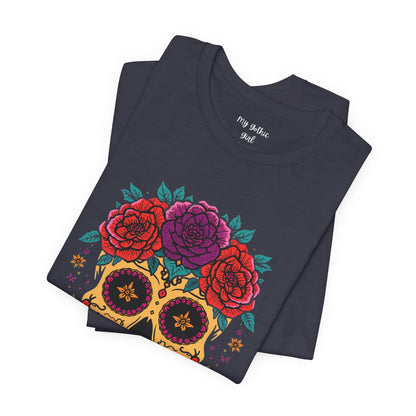 Day of the Dead Sugar Skull Tee — Floral Calavera Graphic T-Shirt