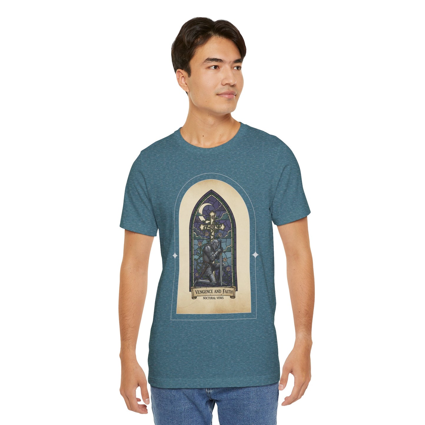 "Vengeance and Faith"  Gothic Graphic T-Shirt – Alt Aesthetic Poetic Goth Streetwear