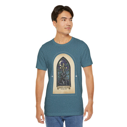 "Vengeance and Faith"  Gothic Graphic T-Shirt – Alt Aesthetic Poetic Goth Streetwear
