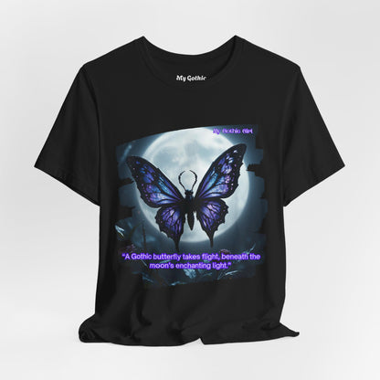 My Gothic Girl T-Shirt "Purple Gothic Butterfly" – Whimsy Goth Streetwear, Dark Poetry Fashion, Alt Aesthetic Apparel
