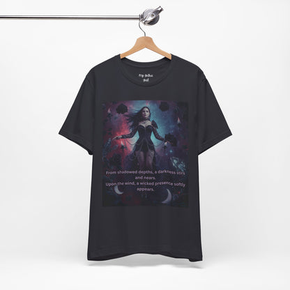 Fantasy Witch T‑Shirt — "From shadowed depths..." Mystical Gothic Tee