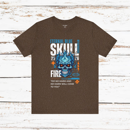 Eternal Blue Skull Flame Gothic Tee