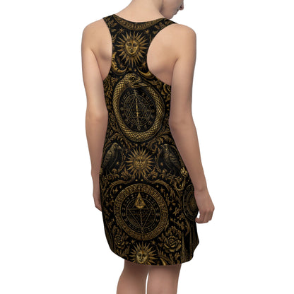 Racerback Dress — Vintage Alchemy Sun & Ouroboros Pattern