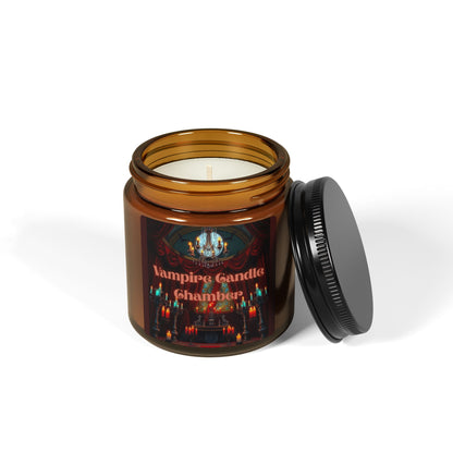 Vampire Candle Chamber — Scented Soy Amber Jar (Gothic, Spiced & Smoky)