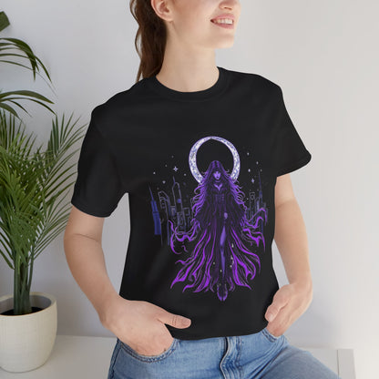 “Celestial Enchantress”  Gothic Graphic T-Shirt – Alt Aesthetic Poetic Goth Street-wear