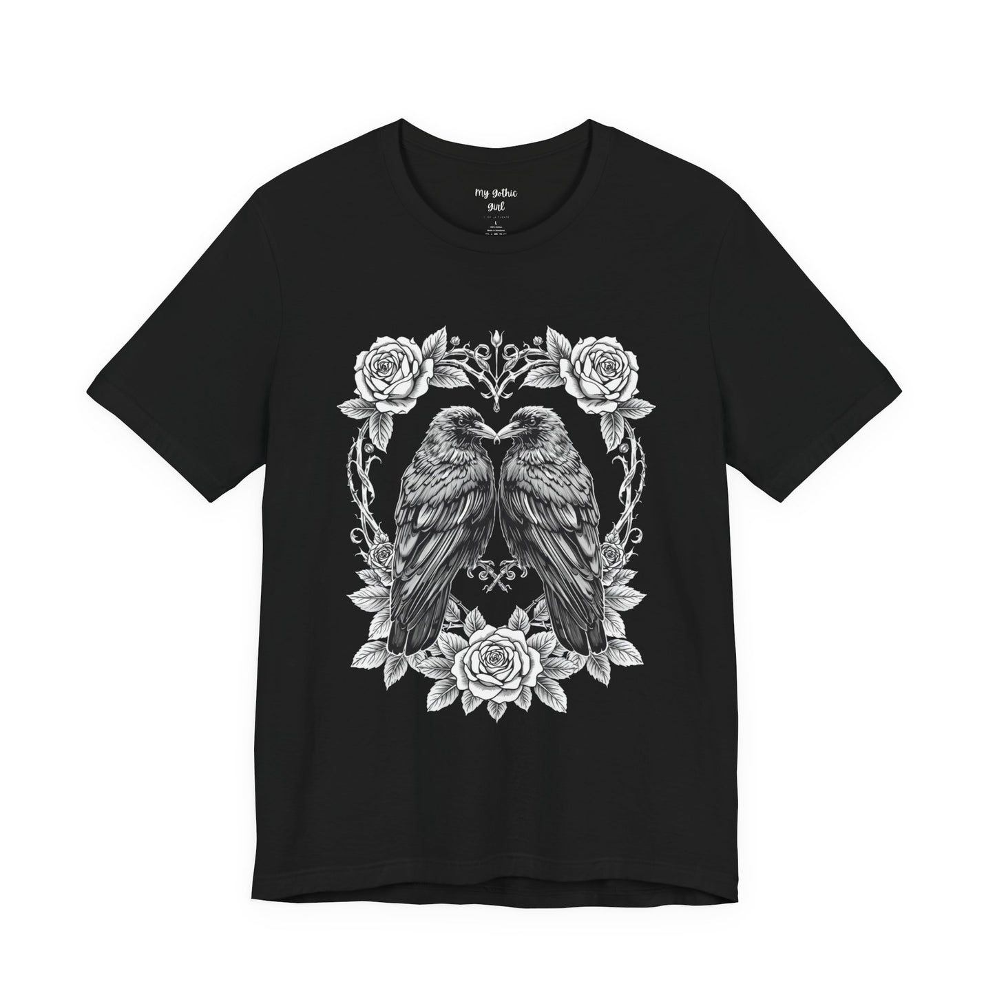Raven Romance Tee — Gothic Floral Crow T-Shirt
