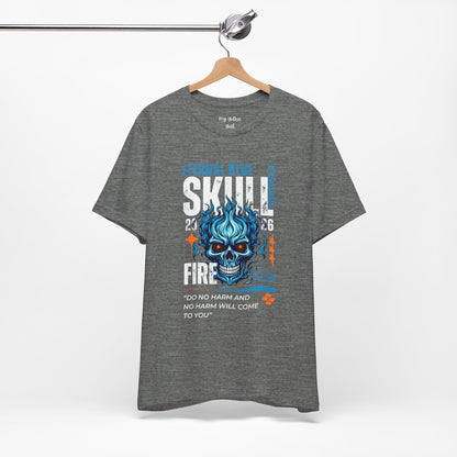 Eternal Blue Skull Flame Gothic Tee