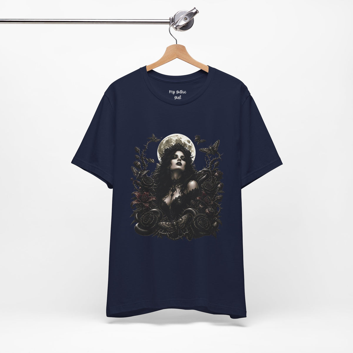 Copy of Gothic Moon Goddess Tee – Dark Floral Occult Graphic T-Shirt