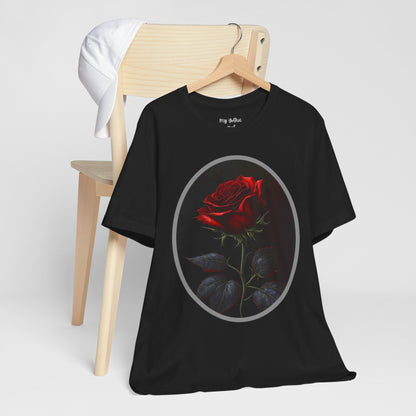 My Gothic Girl T-Shirts for Women & Men "Linda's Red Rose" Dark Aesthetic & Alternative Tees – My Gothic Girl