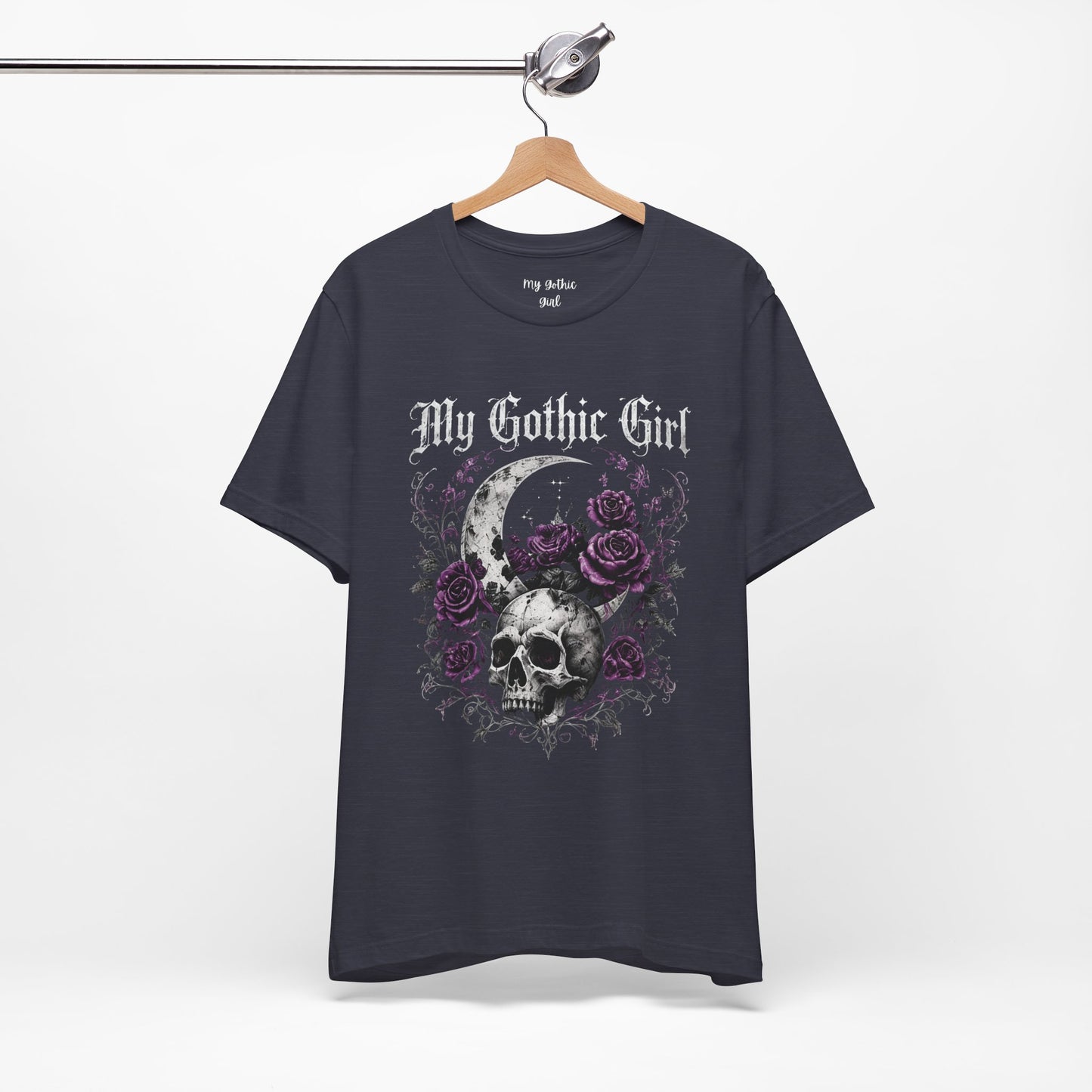 My Gothic Girl Skull Tee — Gothic Moon & Purple Roses T-Shirt