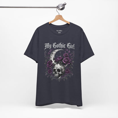 My Gothic Girl Skull Tee — Gothic Moon & Purple Roses T-Shirt