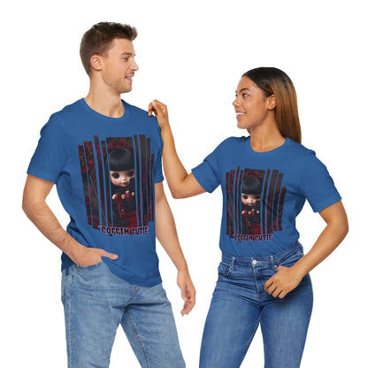 “Coffin Cutie” — cute Gothic doll peeking out from a small coffin Graphic T-Shirt – Alt Aesthetic Poetic Goth Street-wear