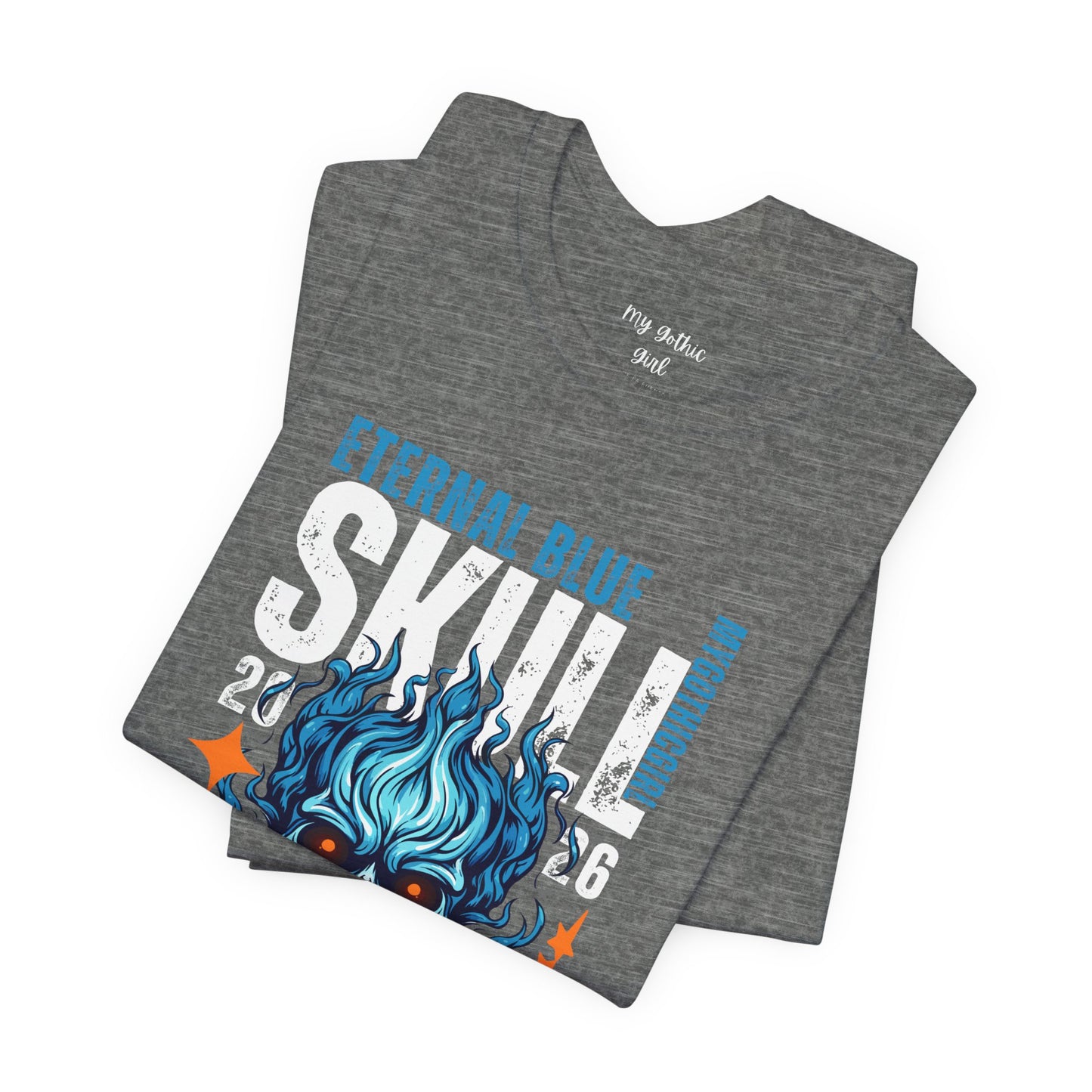 Eternal Blue Skull Flame Gothic Tee