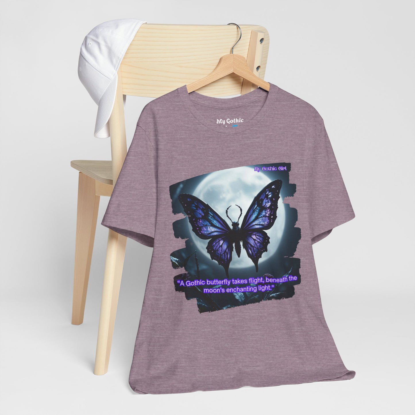 My Gothic Girl T-Shirt "Purple Gothic Butterfly" – Whimsy Goth Streetwear, Dark Poetry Fashion, Alt Aesthetic Apparel