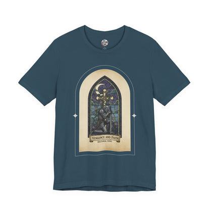 "Vengeance and Faith"  Gothic Graphic T-Shirt – Alt Aesthetic Poetic Goth Streetwear
