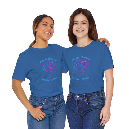 "FOREVER HAUNTED, FOREVER LUMINOUS"  Gothic Graphic T-Shirt – Alt Aesthetic Poetic Goth Streetwear