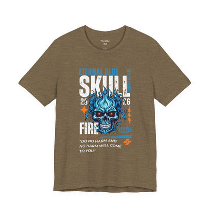 Eternal Blue Skull Flame Gothic Tee
