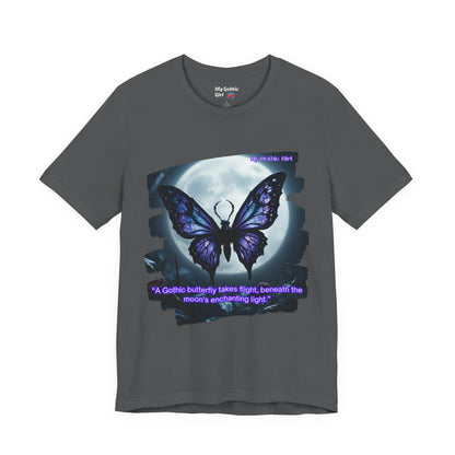 My Gothic Girl T-Shirt "Purple Gothic Butterfly" – Whimsy Goth Streetwear, Dark Poetry Fashion, Alt Aesthetic Apparel