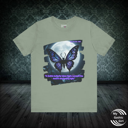 My Gothic Girl T-Shirt "Purple Gothic Butterfly" – Whimsy Goth Streetwear, Dark Poetry Fashion, Alt Aesthetic Apparel