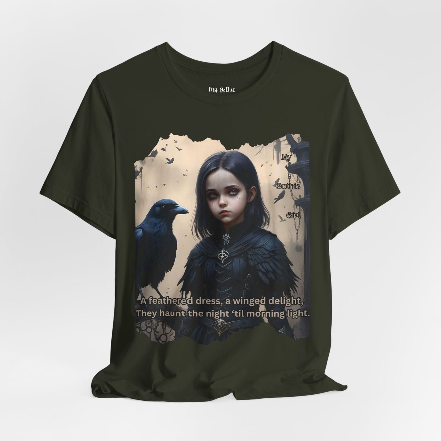 My Gothic Girl T-Shirt "Black Raven"  Whimsy Goth, Goth Fashion, Poetic Gothic Street Wear